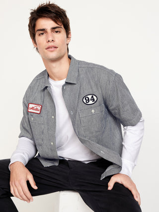 Camisa Manga Corta con Detalle de Patches