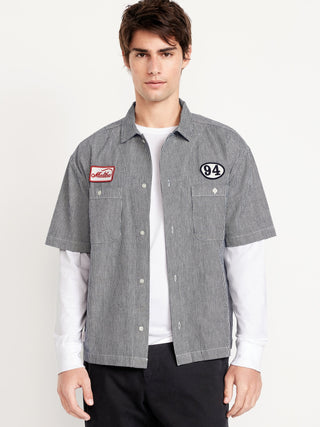 Camisa Manga Corta con Detalle de Patches