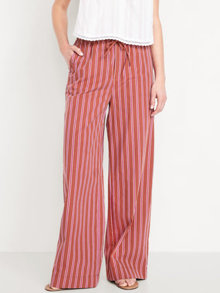 Pantalón con Cintura Elástica Estampado de Rayas