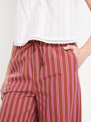Pantalón con Cintura Elástica Estampado de Rayas