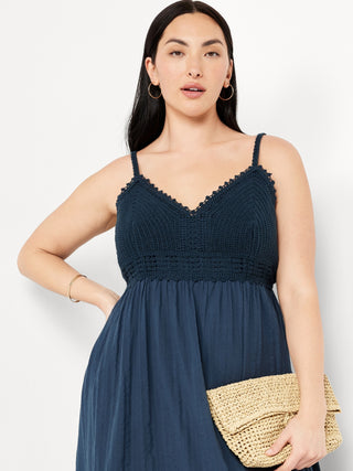 Vestido de Tirantes con Detalle de Crochet