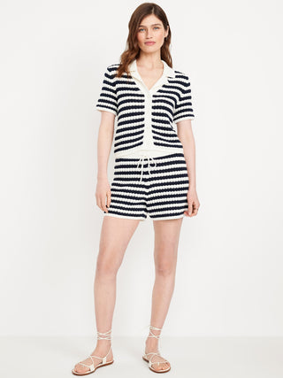 Short Talle Alto con Cintura Elástica de Crochet