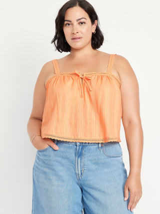 Blusa sin Mangas con Detalle de Encaje