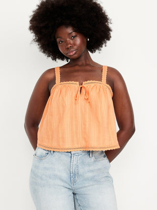 Blusa sin Mangas con Detalle de Encaje