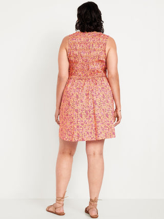 Vestido con Cintura Elástica Estampado Floral