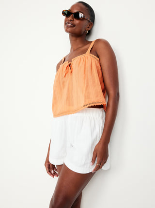 Blusa sin Mangas con Detalle de Encaje