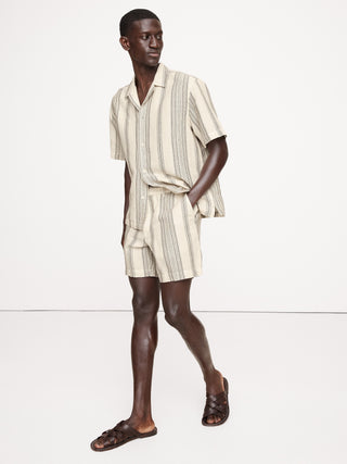 Short con Cintura Elástica de Lino