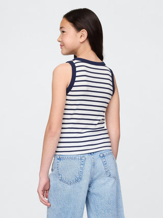 Camiseta sin Mangas con Logo Bordado, Niña