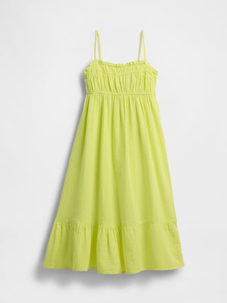 Vestido de Tirantes con Detalle de Crochet, Niña