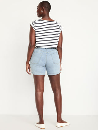 Short Denim Talle Alto con Bolsillos