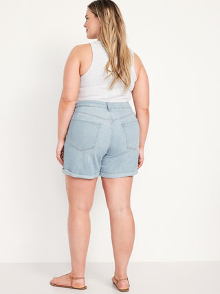 Short Denim Talle Alto con Bolsillos