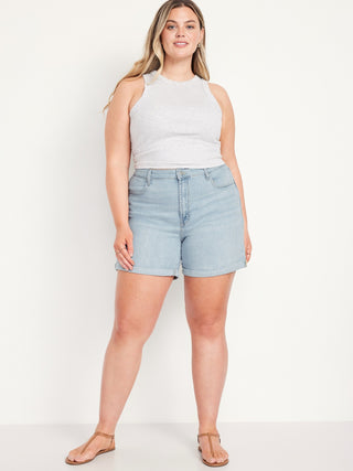 Short Denim Talle Alto con Bolsillos