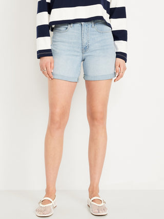 Short Denim Talle Alto con Bolsillos