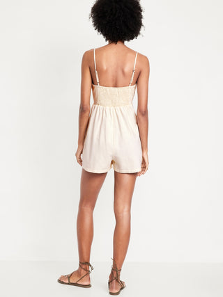 Enterizo con Escote Corazón de Algodón