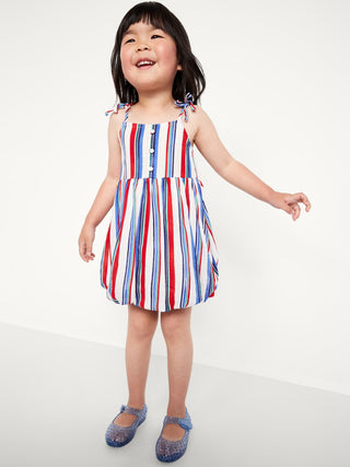 Vestido Cuello Redondo Estampado Rayas, Bebé