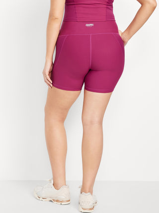 Short Deportivo Talle Alto Detalle en Contraste