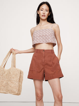 Short Talle Alto con Bolsillos Delanteros