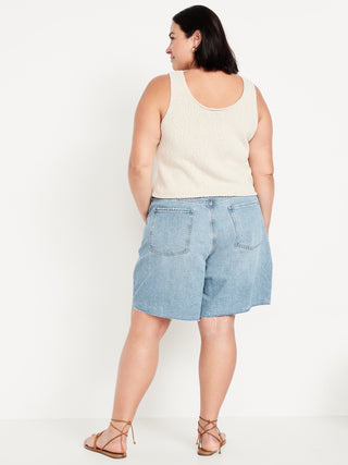 Bermuda Denim Talle Medio con Bolsillos