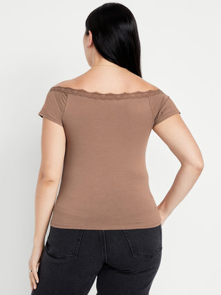 Blusa Ajustada con Hombros Descubiertos