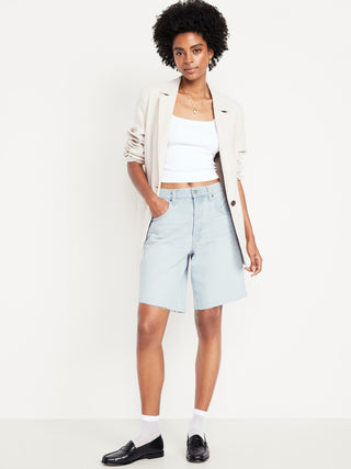 Bermuda Denim Talle Medio con Bolsillos