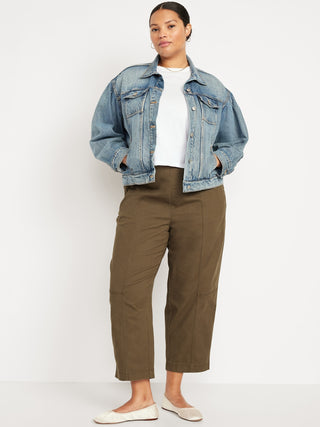 Pantalón Talle Alto con Cintura Elástica de Algodón