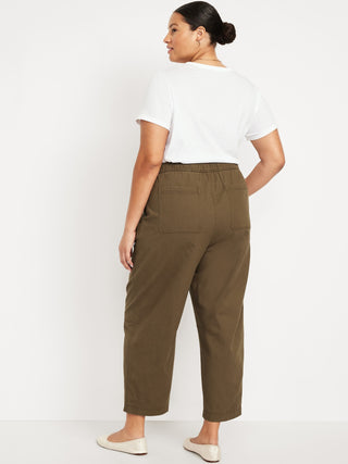 Pantalón Talle Alto con Cintura Elástica de Algodón