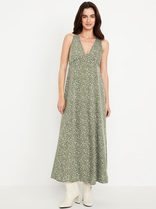 Vestido Largo Floral Entallado y Con Vuelo