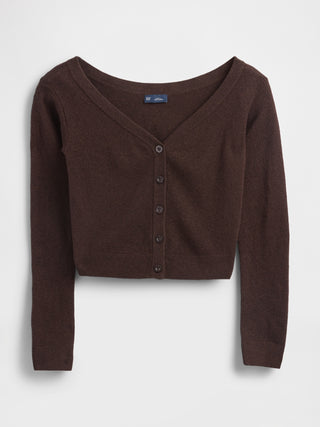 Cárdigan de Botones con Dobladillo Acanalado