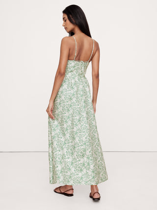 Vestido Largo con Botones Estampado