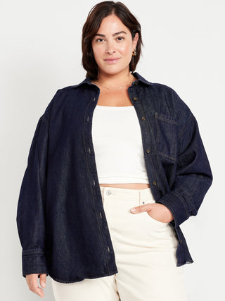 Camisa Denim Manga Larga con Bolsillo