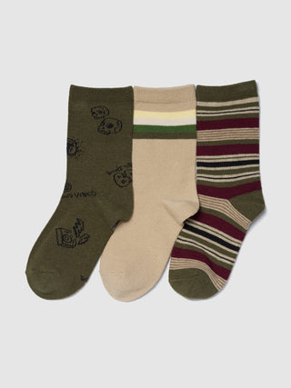 Paquete de 3 Medias con Estampado, Niño