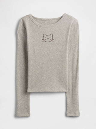 Camiseta Manga Larga de Canalé, Niña