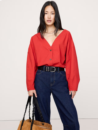Camisa Manga Larga Oversize de Algodón