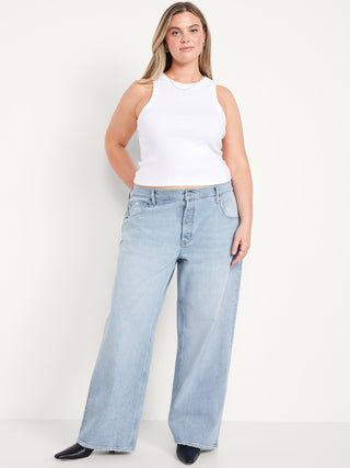 Jeans Slouchy Talle Medio con Bolsillos