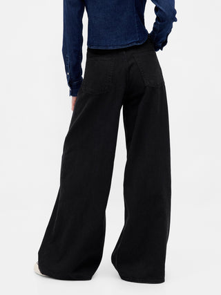 Jeans Wide Leg Talle Bajo con Bolsillos