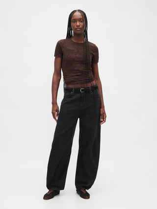 Camiseta Cuello Redondo con Estampado Floral