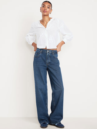 Jeans Slouchy Talle Medio con Bolsillos