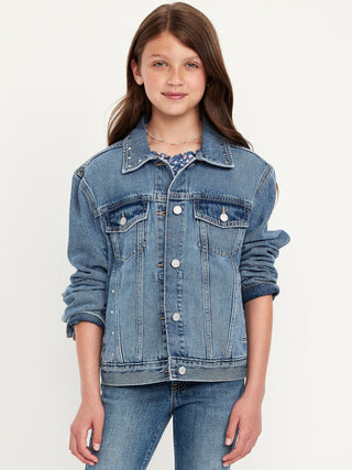 Chaqueta Denim Oversize con Tachuelas, Niña