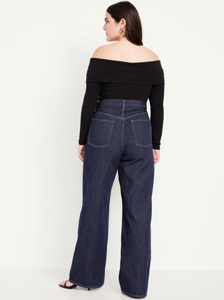 Jeans Baggy Talle Alto con Bolsillos