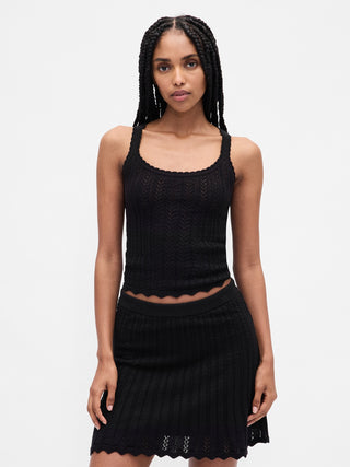 Camiseta Tirantes con Tejido Crochet