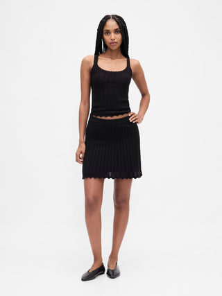 Camiseta Tirantes con Tejido Crochet