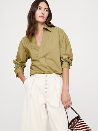 Camisa Oversize Manga Larga de Algodón