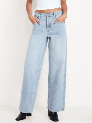 Jeans Slouchy Talle Medio con Bolsillos