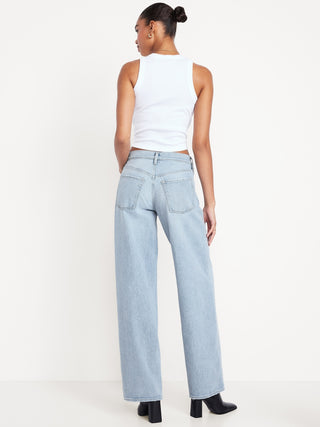 Jeans Slouchy Talle Medio con Bolsillos
