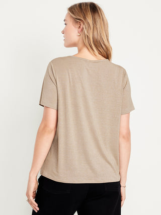 Camiseta Brillante con Cuello en V