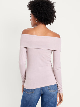 Blusa Ajustada con Hombros Descubiertos