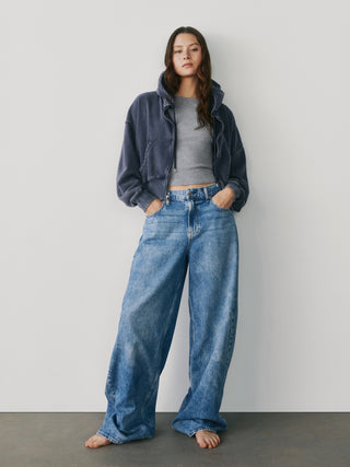 Jeans Holgados Talle Bajo con Bolsillos