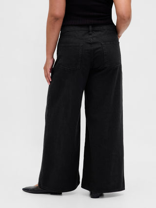 Jeans Wide Leg Talle Bajo con Bolsillos