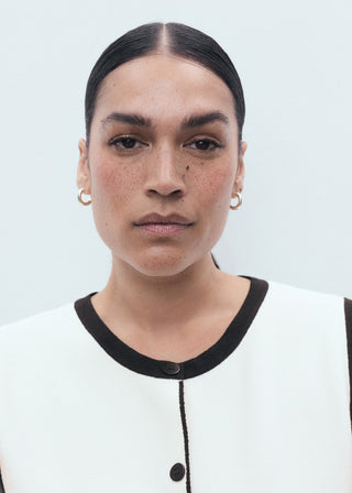 Chaleco de Punto con Detalles Contraste