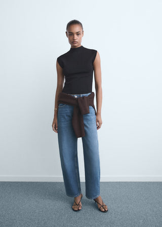 Jeans Balloon Talle Alto con Bolsillos